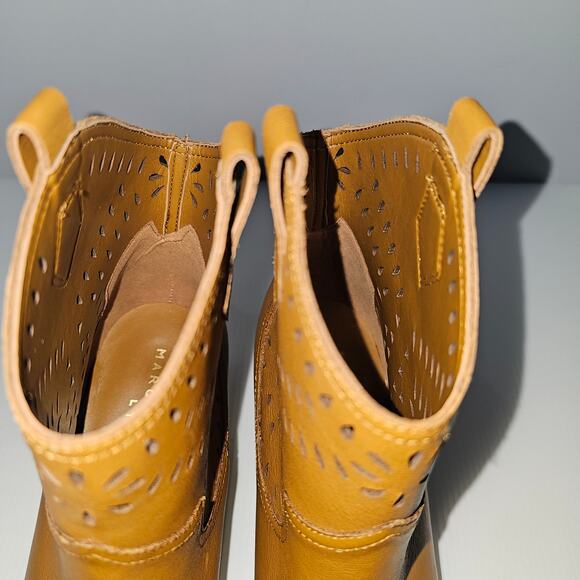 NEW Marc Fisher LTD Elyma Ankle Boot Womens 10 Tan Leather Pointed Toe Western - Picture 9 of 14